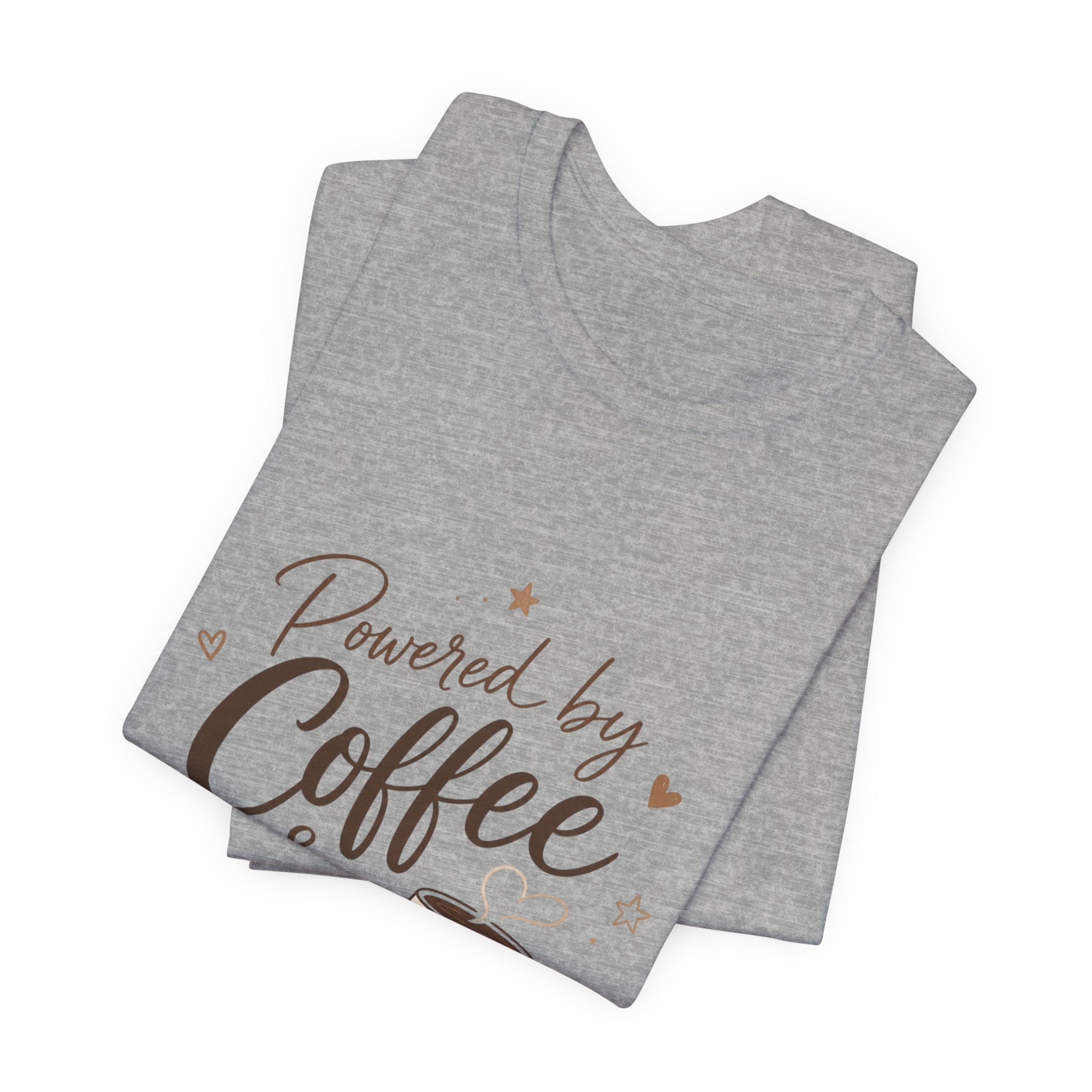 Powered by Coffee & Chaos T-Shirt | Coffee Mug Typography Tee