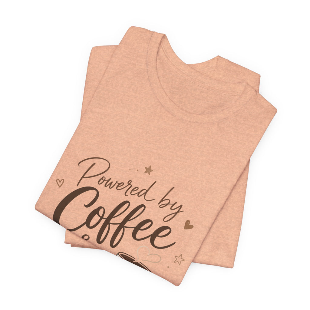 Powered by Coffee & Chaos T-Shirt | Coffee Mug Typography Tee