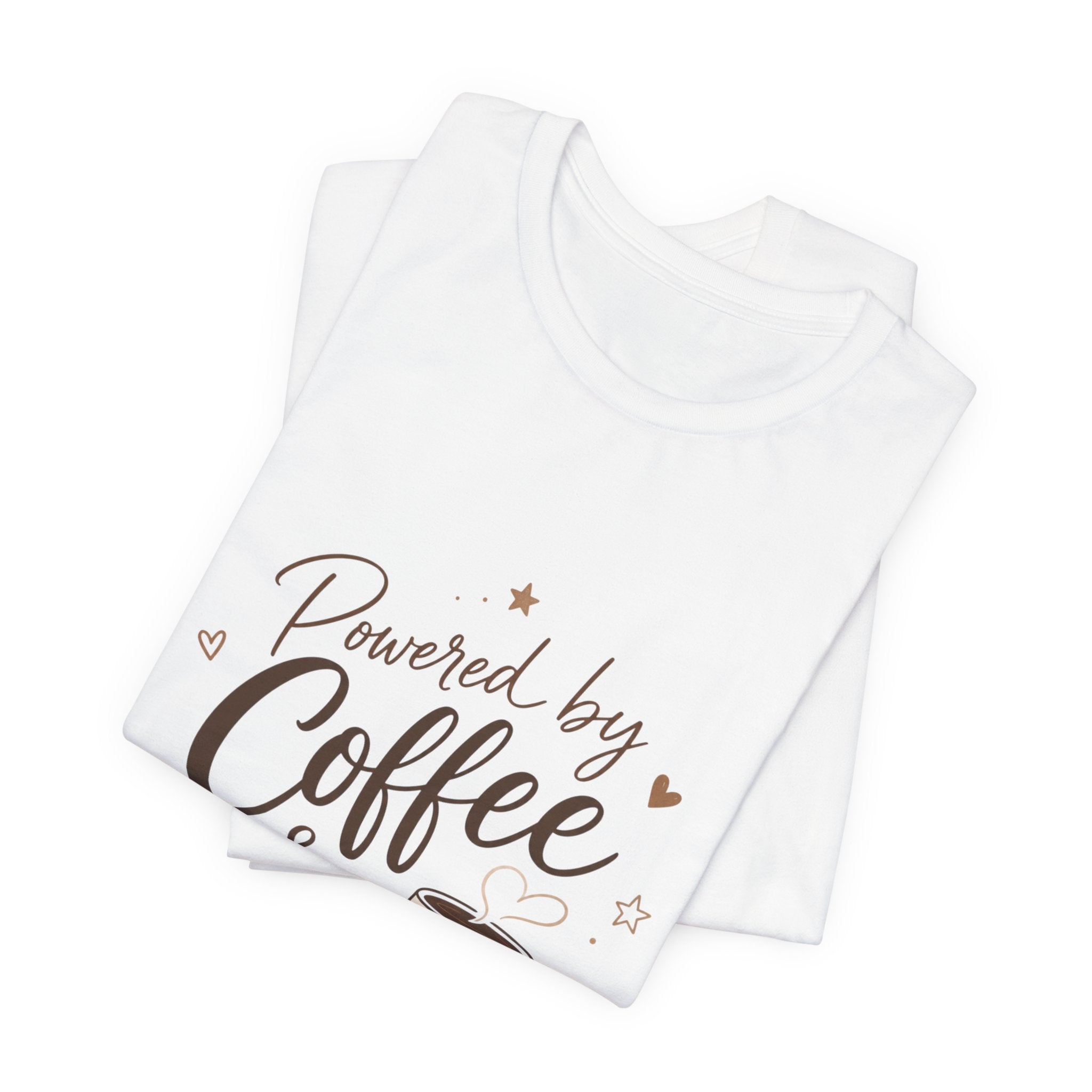 Powered by Coffee & Chaos T-Shirt | Coffee Mug Typography Tee