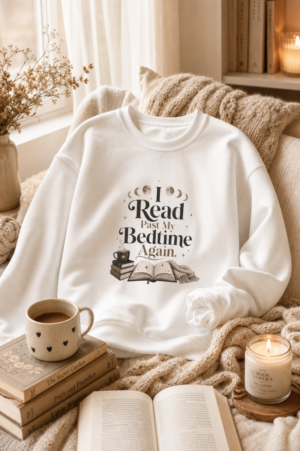 I Read Past My Bedtime Sweatshirt | Cozy Booktok Sweatshirt