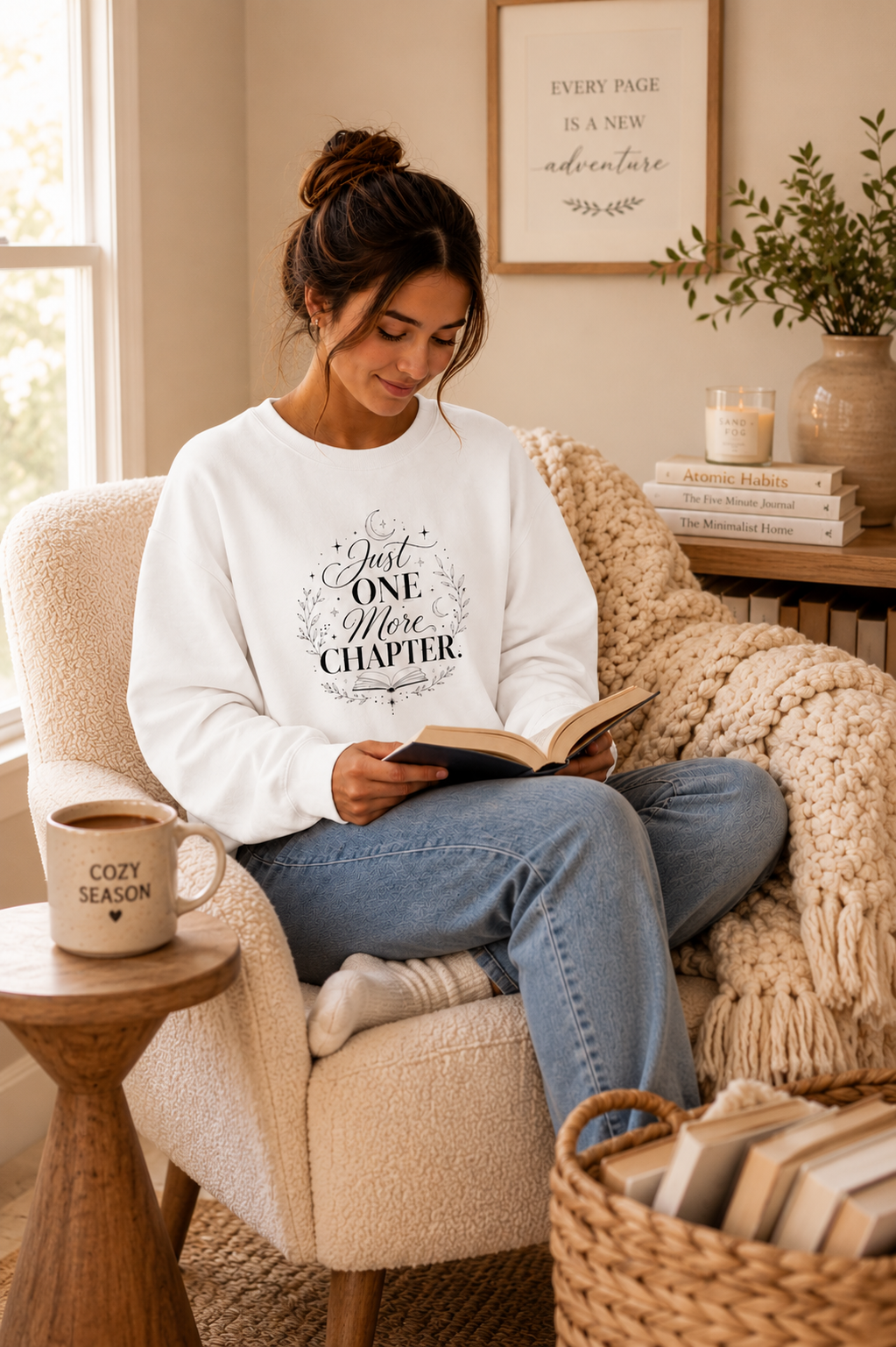 Just One More Chapter Sweatshirt | Reading Quote Crewneck