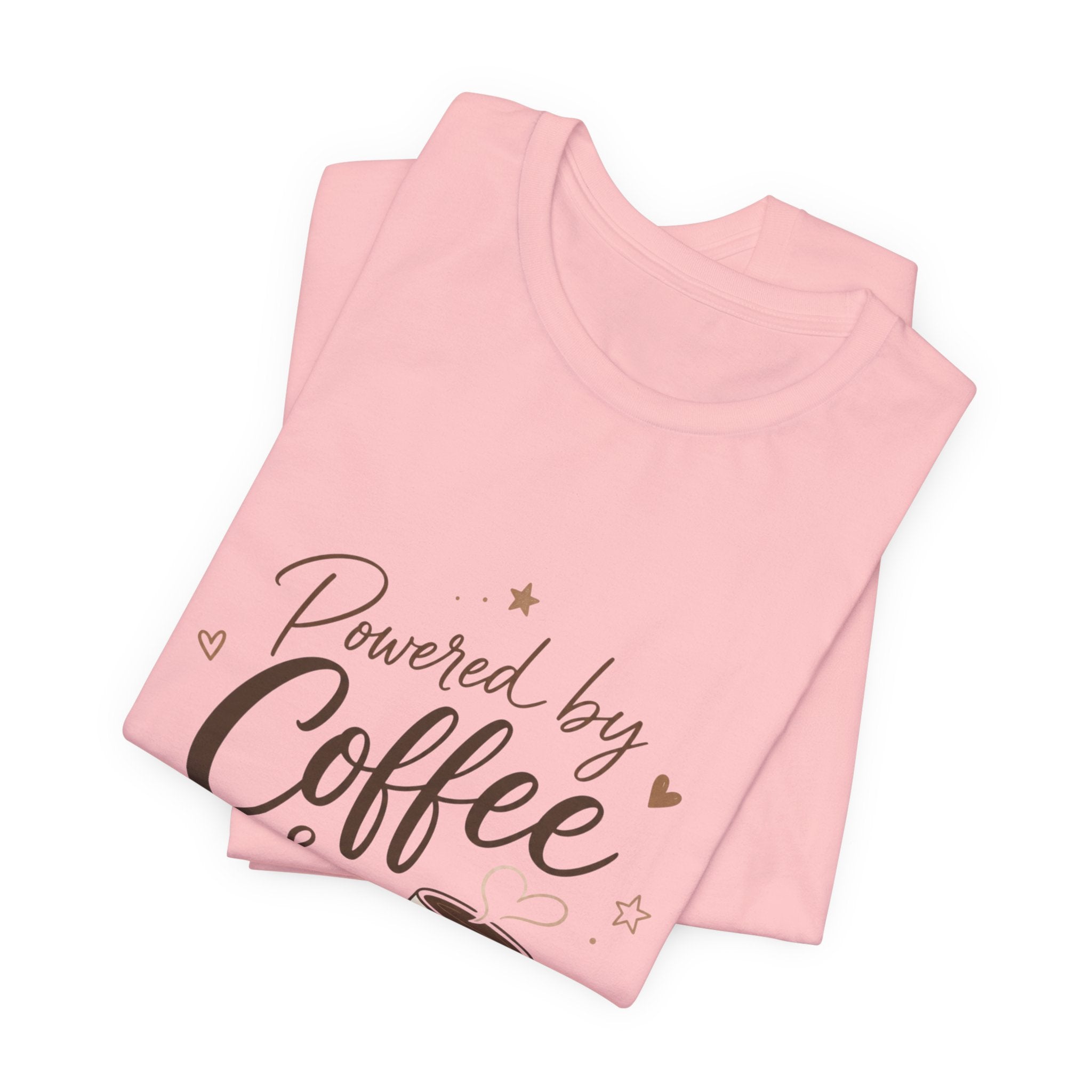 Powered by Coffee & Chaos T-Shirt | Coffee Mug Typography Tee